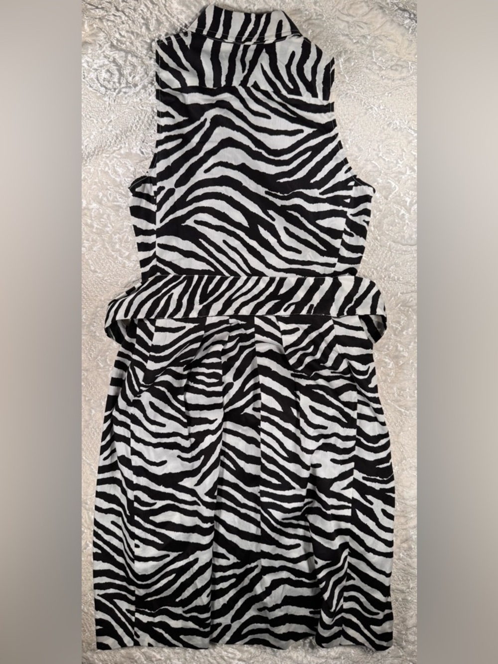 Lauren Ralph Lauren Black and White Zebra-Print Cotton Dress - Picture 5 of 5